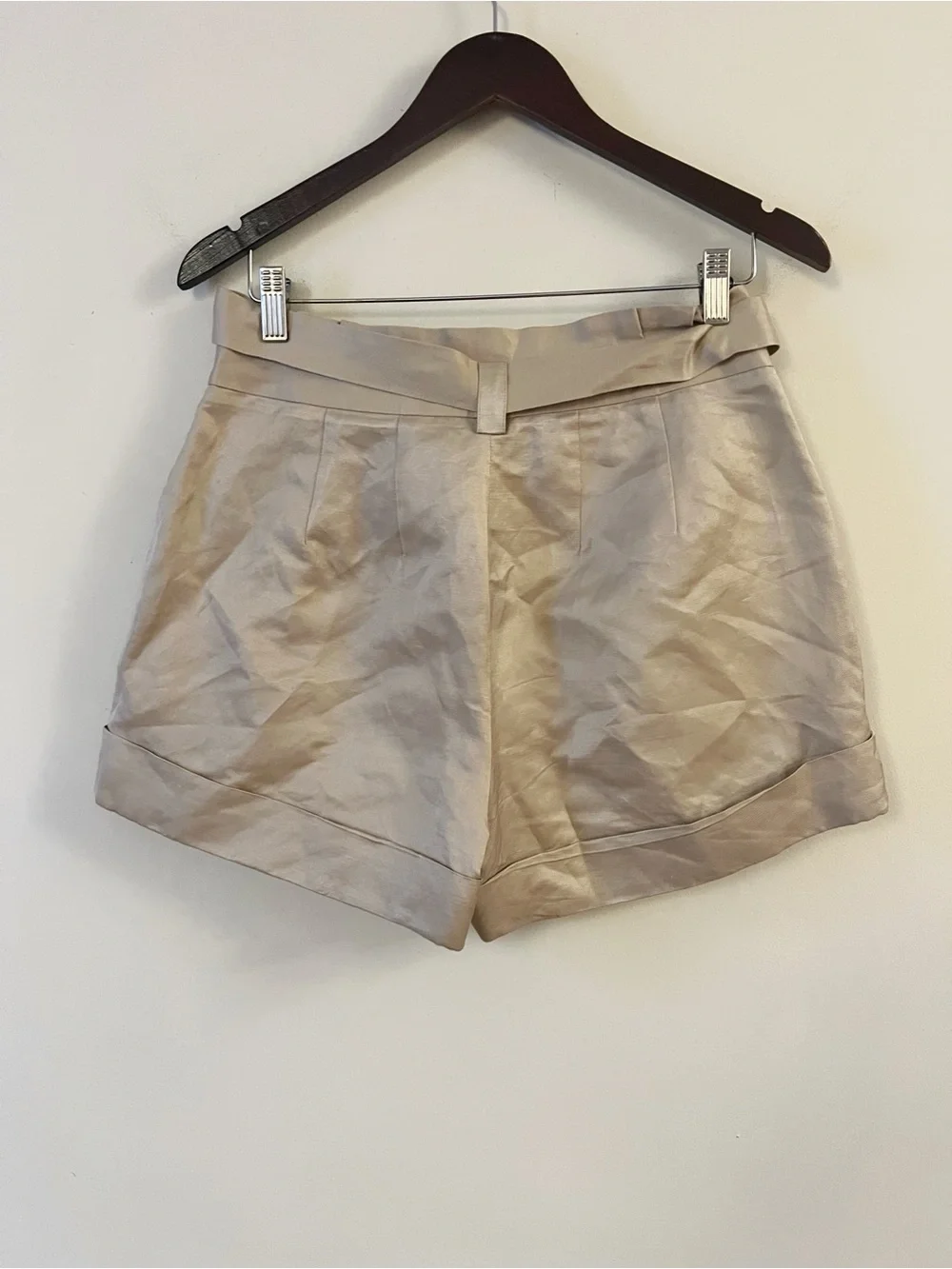 Kate Spade New York Paperbag Waist Belted Shorts Beige Size 6